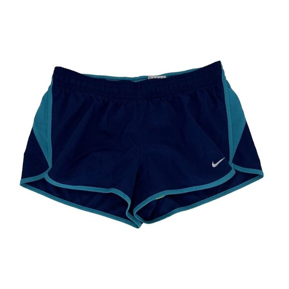Nike Women Athletic Shorts Dri-Fit Running Lined Blue Pull Up Size M - Picture 1 of 11
